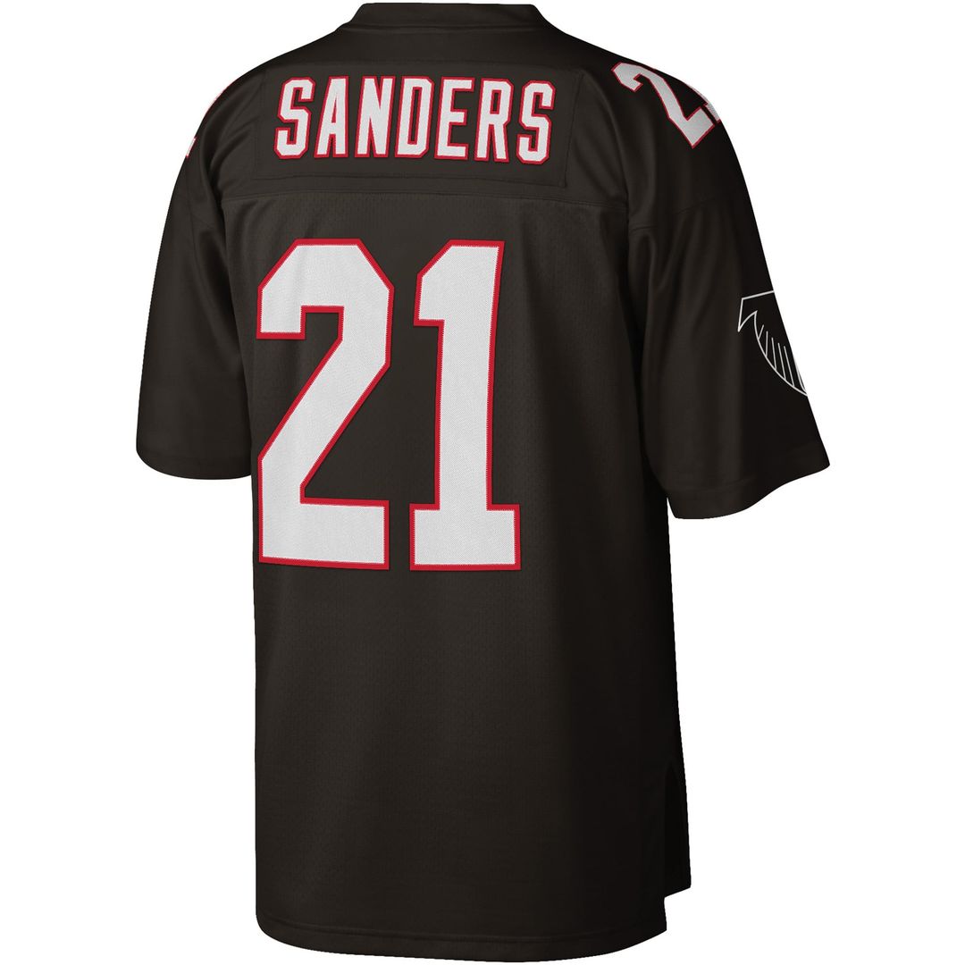 Men's Mitchell & Ness Atlanta Falcons Deion Sanders White Legacy Replica NFL Jersey