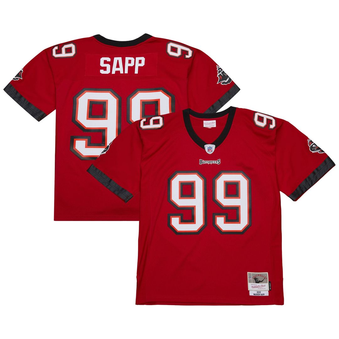Men's Mitchell & Ness Tampa Bay Buccaneers Warren Sapp Orange 1995 Legacy Replica NFL Jersey