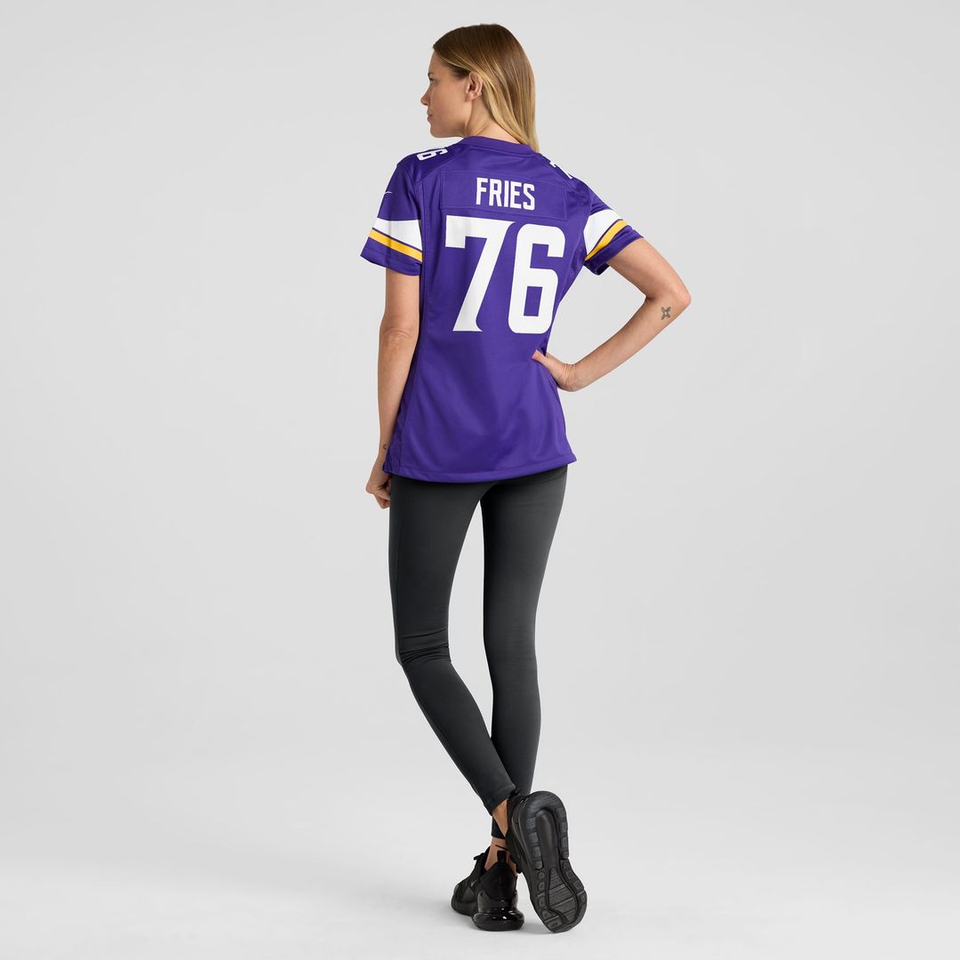Women's Nike Minnesota Vikings Will Fries Purple Team Game NFL Jersey