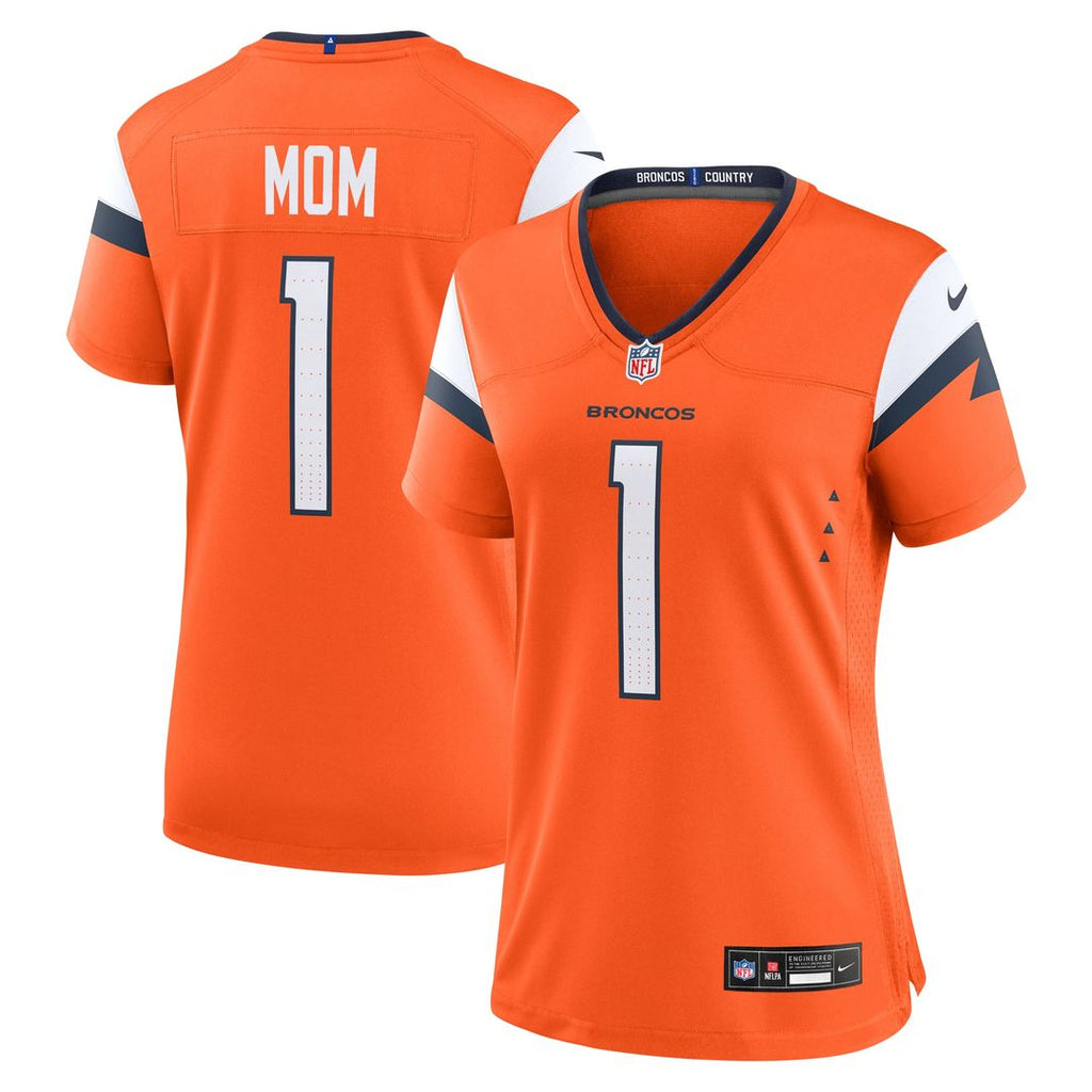 Women's Nike Denver Broncos Orange #1 Mom Game NFL Jersey