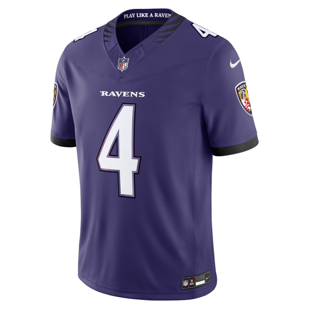 Men's Nike Baltimore Ravens Zay Flowers Purple Vapor F.U.S.E. Stitched Limited NFL Jersey