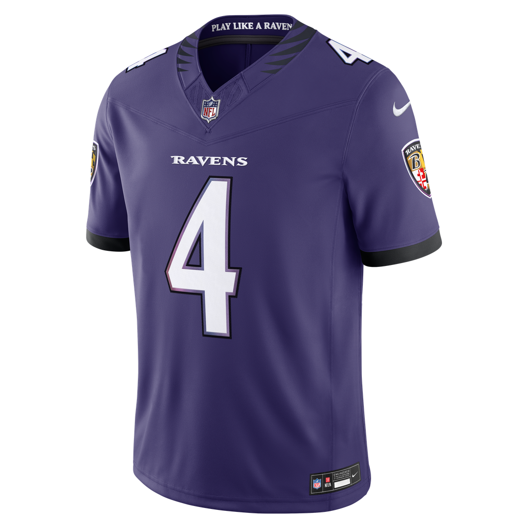 Men's Nike Baltimore Ravens Zay Flowers Purple Vapor F.U.S.E. Stitched Limited NFL Jersey