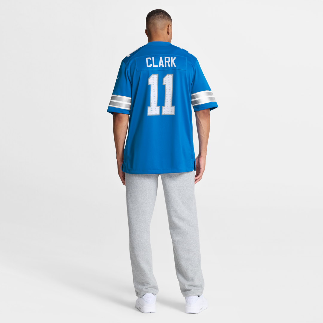 Men's Nike Detroit Lions Damone Clark Blue Team Game NFL Jersey