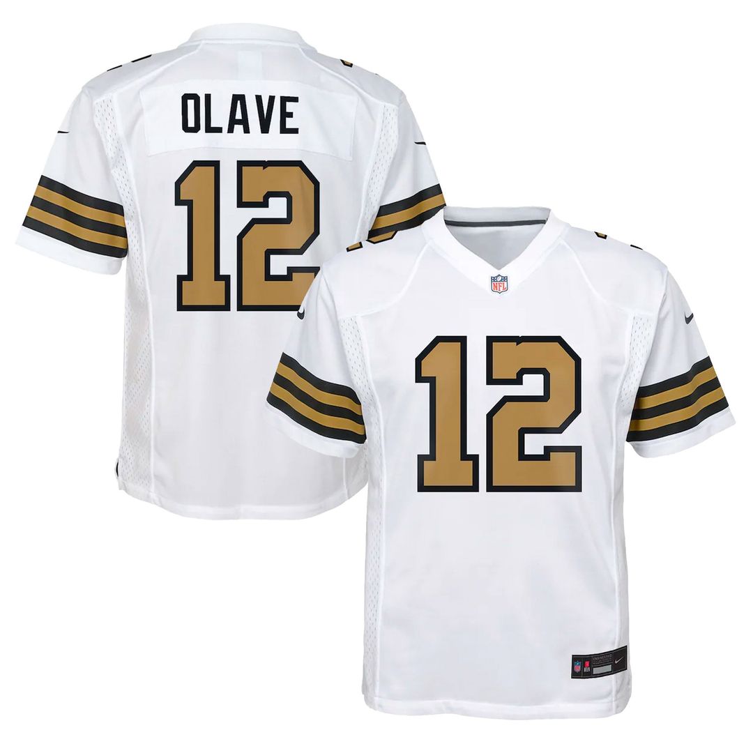 Youth Nike New Orleans Saints Chris Olave Black Game NFL Jersey