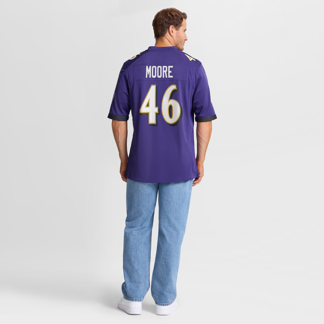 Men's Nike Baltimore Ravens Nick Moore Purple Game NFL Jersey
