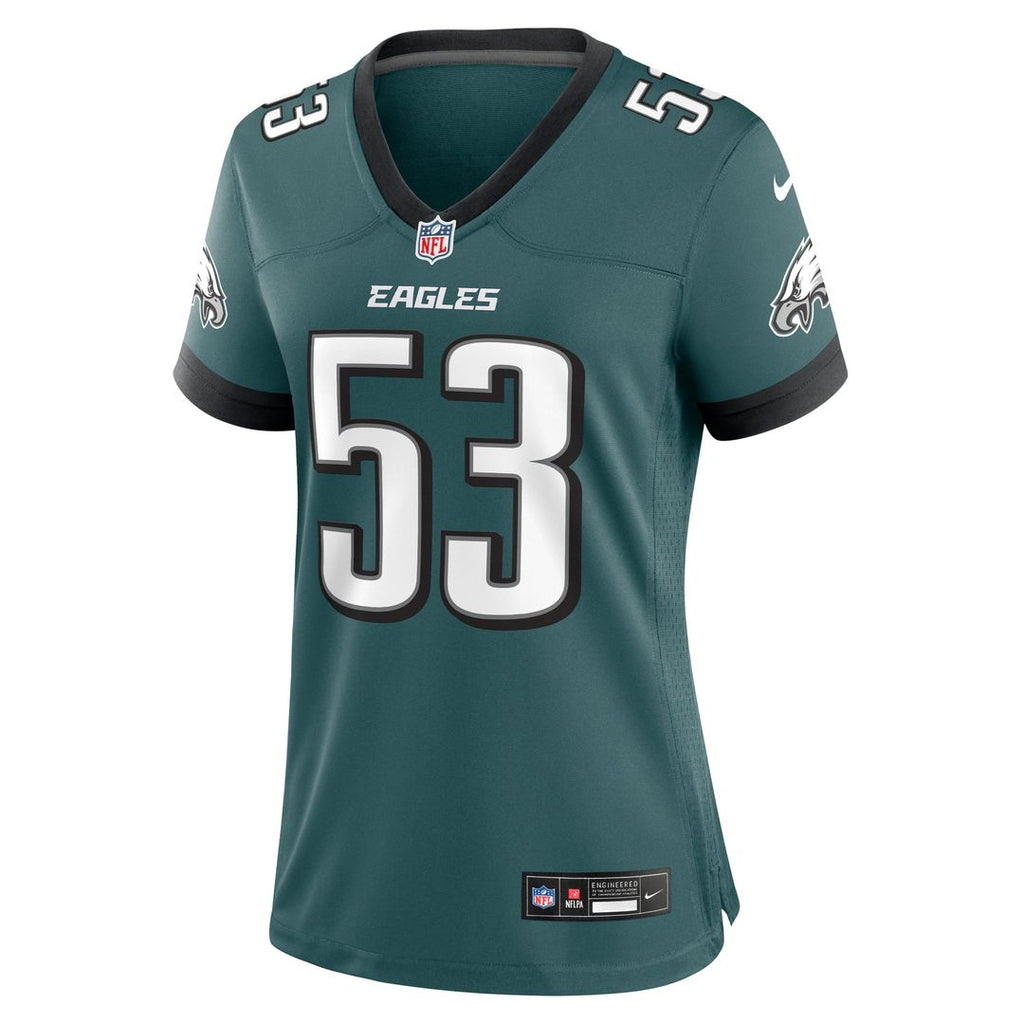 Women's Nike Philadelphia Eagles Zack Baun Midnight Green Game NFL Jersey