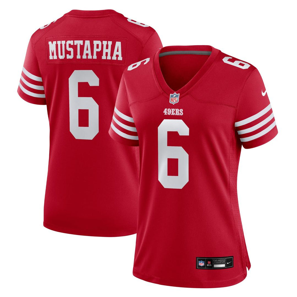 Women's Nike San Francisco 49ers Malik Mustapha Scarlet Team Game NFL Jersey