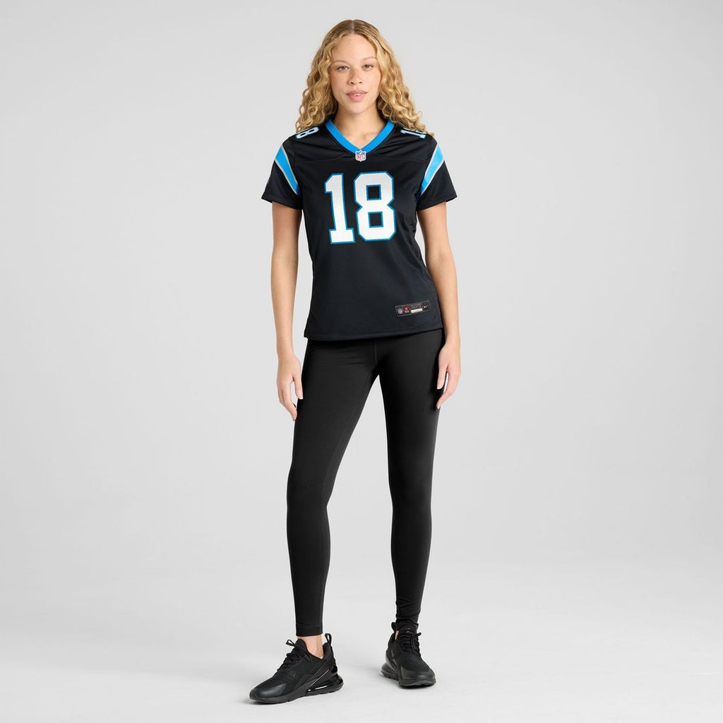 Women's Nike Carolina Panthers Jalen Coker Black Team Game NFL Jersey