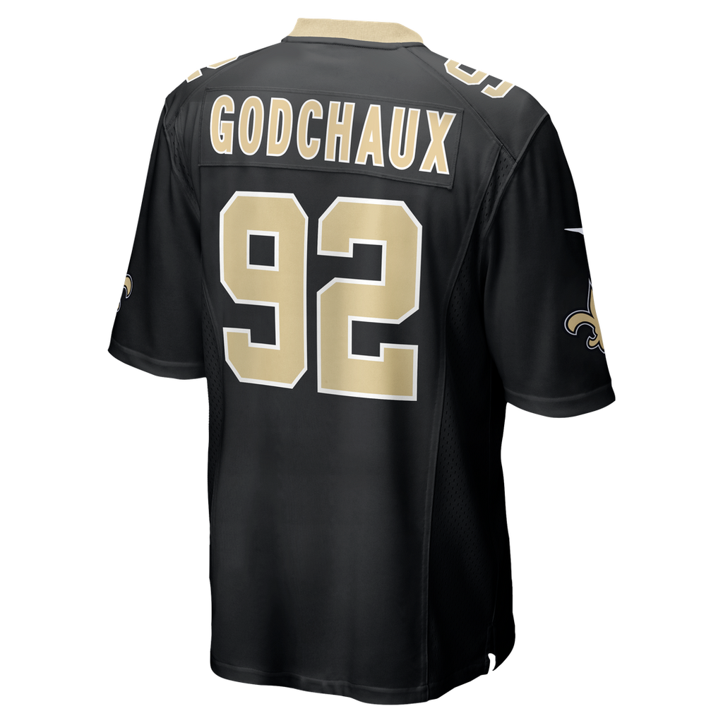 Men's Nike New Orleans Saints Davon Godchaux Black Team Game NFL Jersey