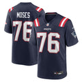 Men's Nike New England Patriots Morgan Moses Navy Team Game NFL Jersey