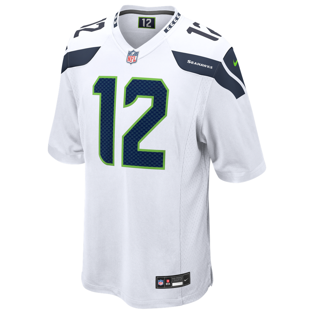 Men's Nike Seattle Seahawks 12s White Game NFL Jersey