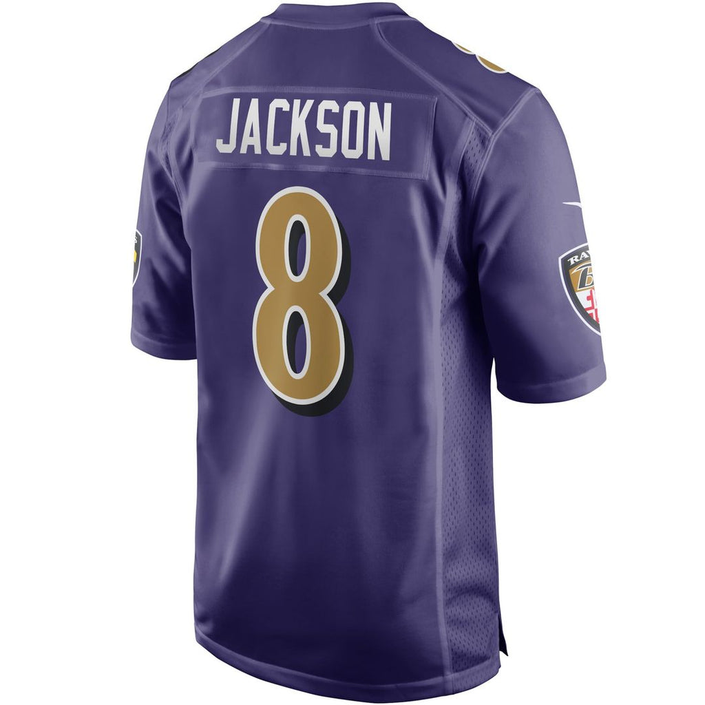Men's Nike Baltimore Ravens Lamar Jackson White Game NFL Jersey