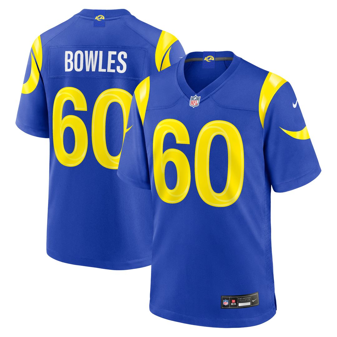 Men's Nike Los Angeles Rams Wyatt Bowles Royal Team Game NFL Jersey