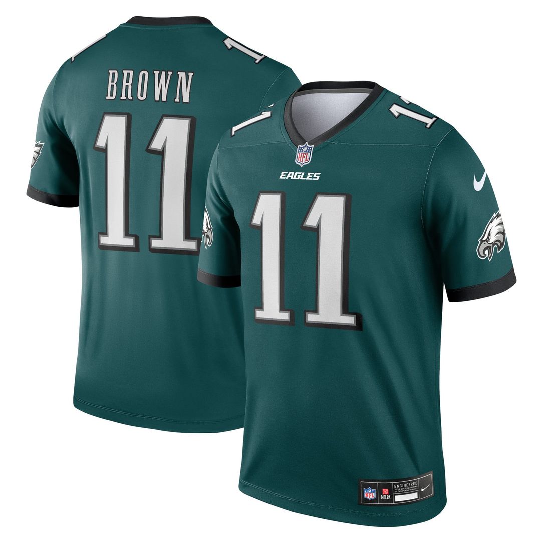 Men's Nike Philadelphia Eagles A.J. Brown Green Legend Player NFL Performance Top