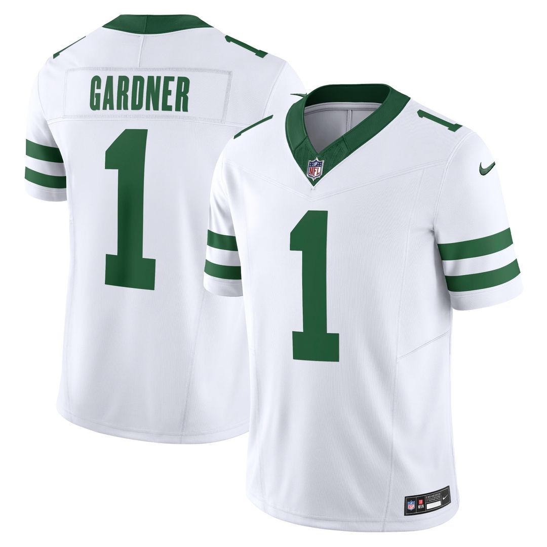 Men's Nike New York Jets Ahmad Sauce Gardner Legacy White Vapor F.U.S.E. Limited NFL Jersey