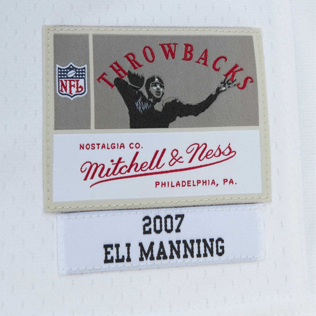 Men's Mitchell & Ness New York Giants Eli Manning White Legacy Replica NFL Jersey
