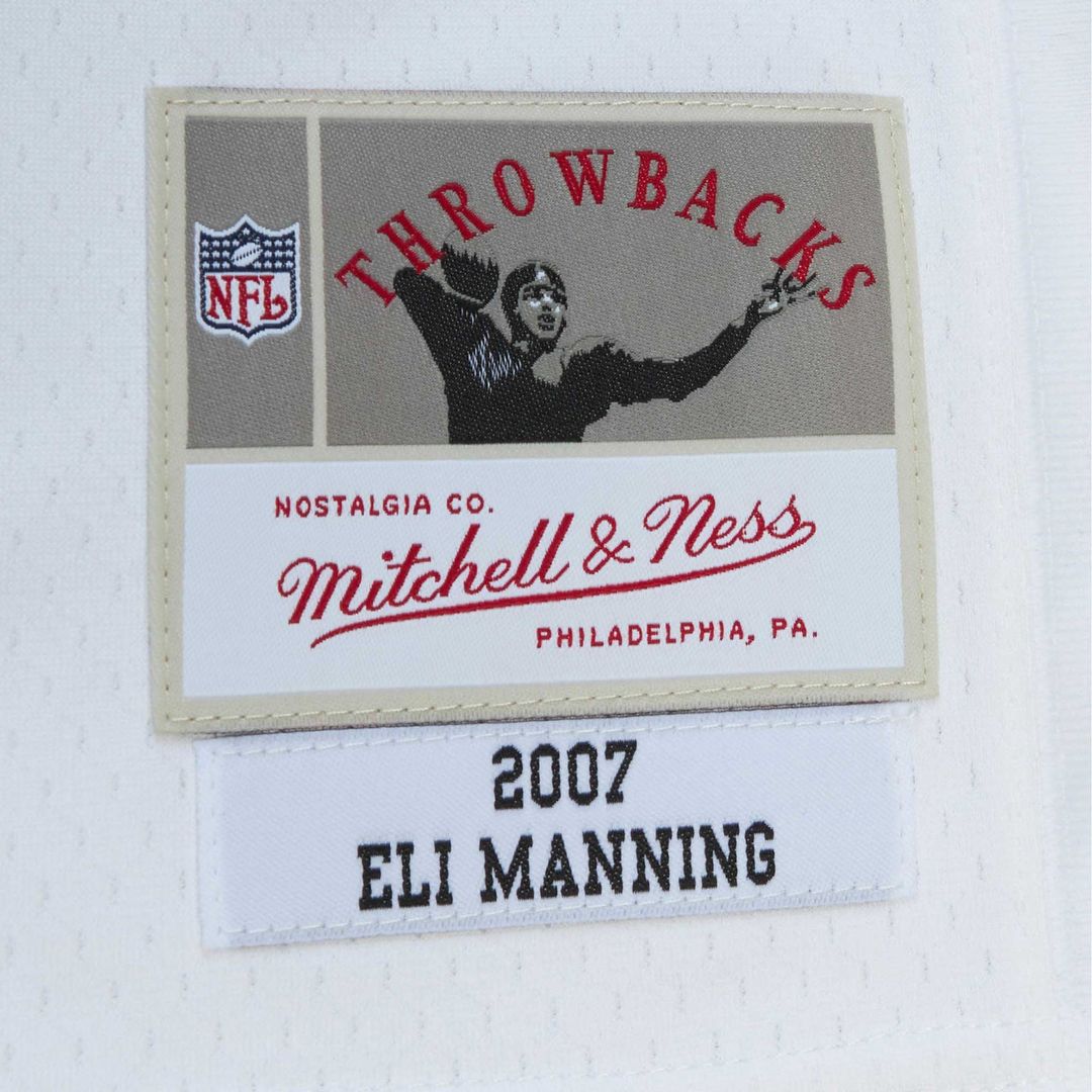 Men's Mitchell & Ness New York Giants Eli Manning White Legacy Replica NFL Jersey