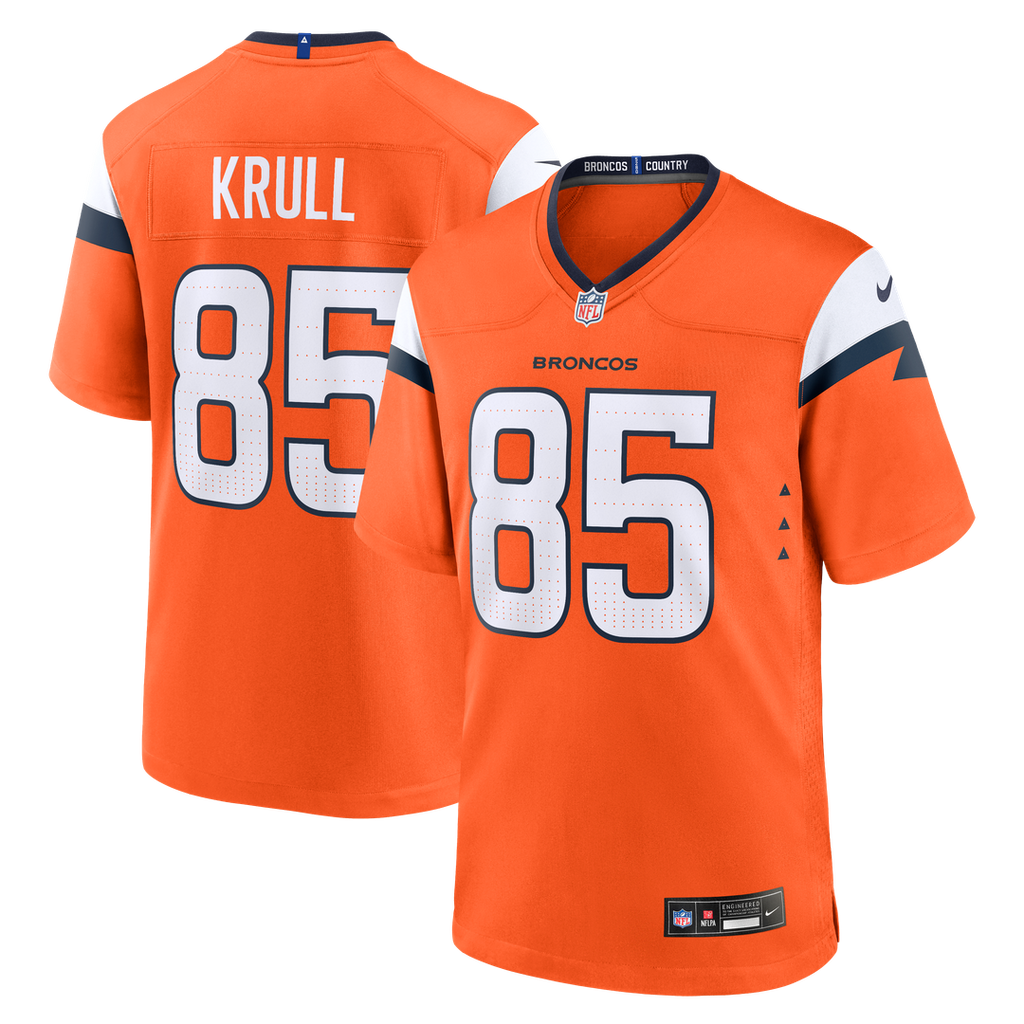 Men's Nike Denver Broncos Lucas Krull Orange Team Game NFL Jersey
