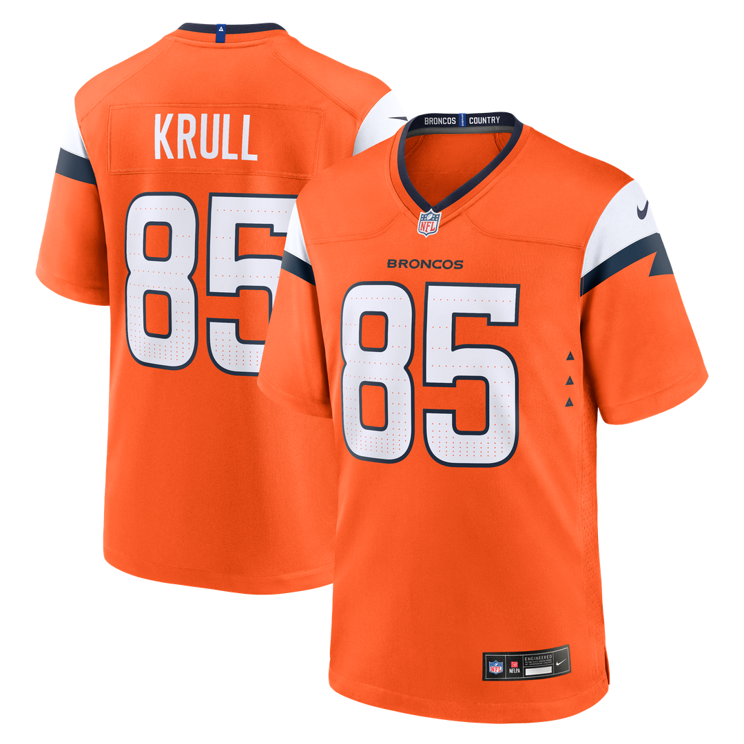 Men's Nike Denver Broncos Lucas Krull Orange Team Game NFL Jersey