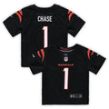 Infant Nike Cincinnati Bengals Ja'Marr Chase Black Team Player Game NFL Jersey