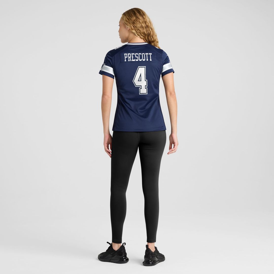 Women's Nike Dallas Cowboys Dak Prescott Navy Game Team NFL Jersey
