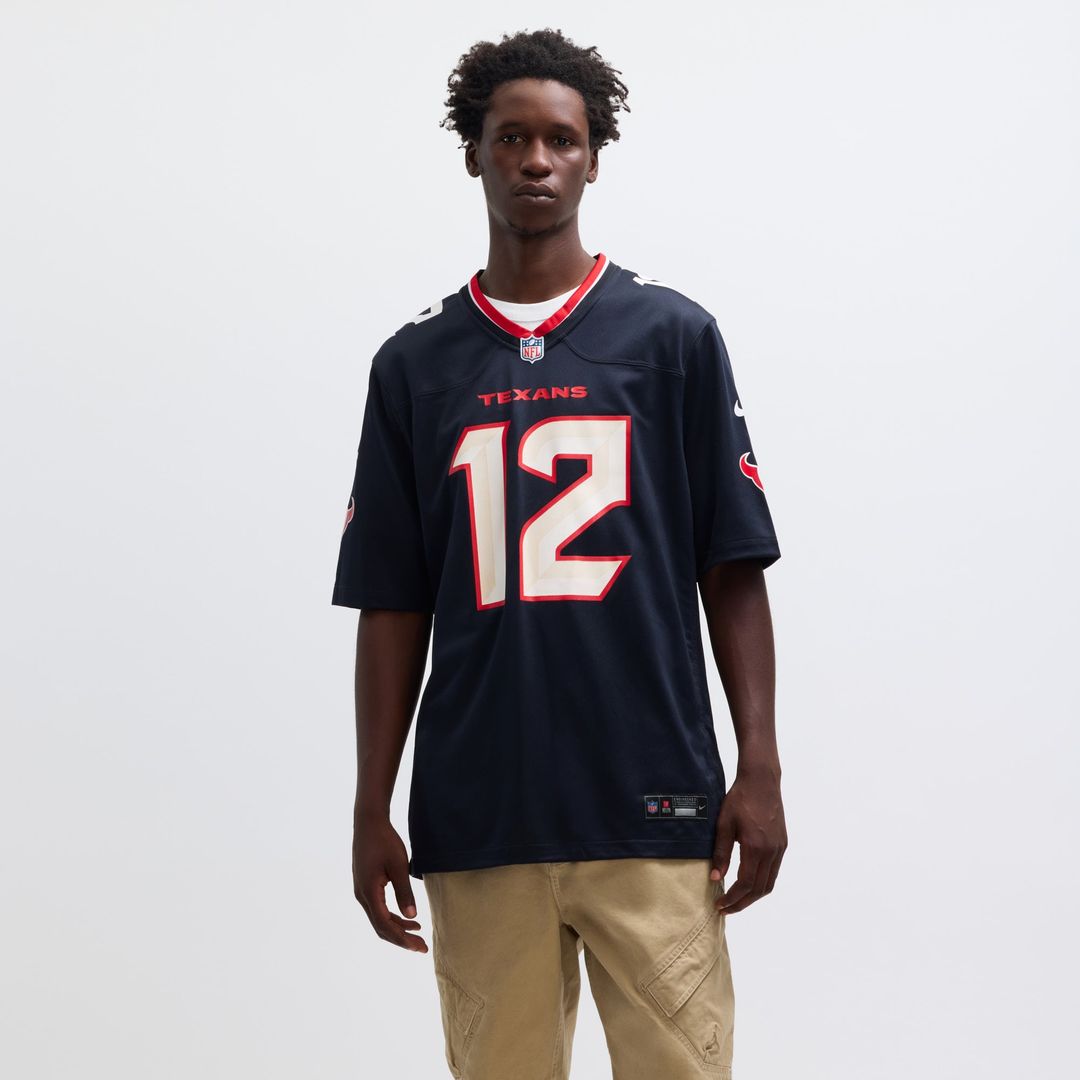 Men's Nike Houston Texans Nico Collins Navy Game NFL Jersey