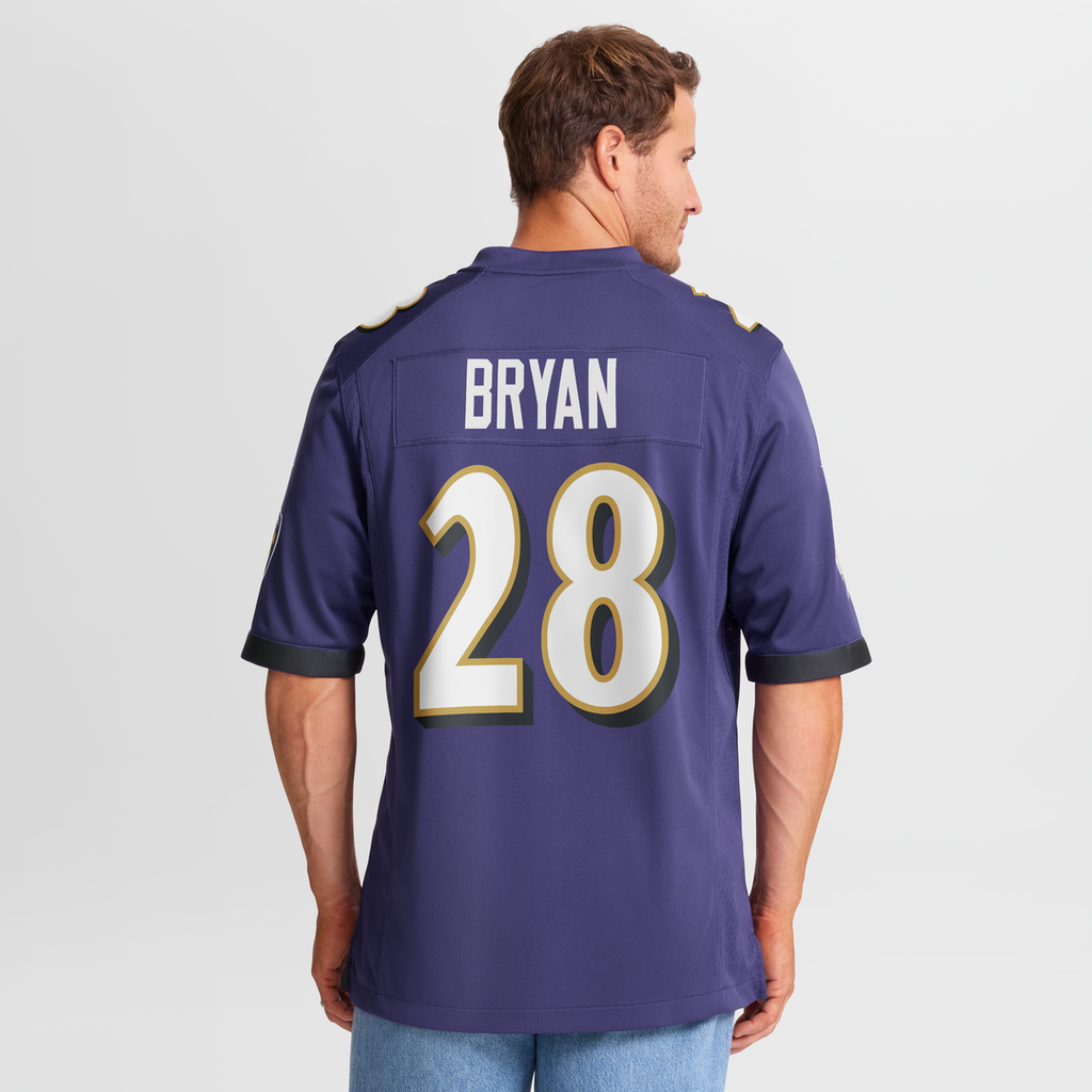 Men's Nike Baltimore Ravens Taven Bryan Purple Team Game NFL Jersey