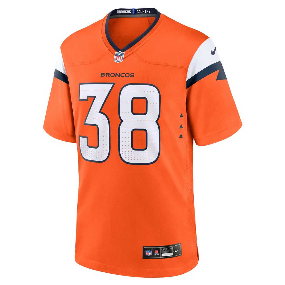 Men's Nike Denver Broncos Jaleel McLaughlin Orange Team Game NFL Jersey