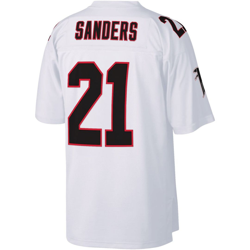 Men's Mitchell & Ness Atlanta Falcons Deion Sanders White Legacy Replica NFL Jersey