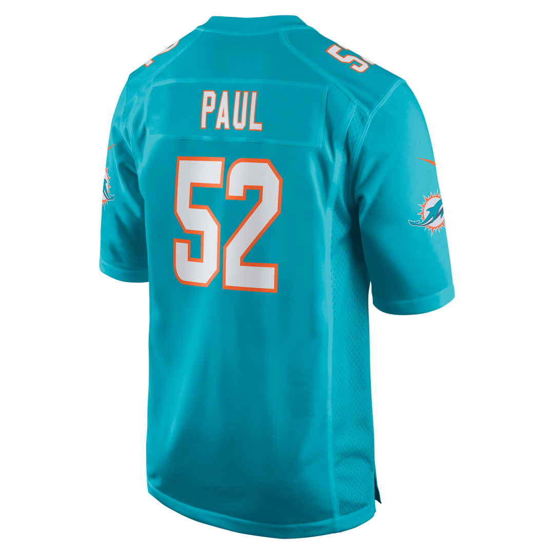 Men's Nike Miami Dolphins Patrick Paul Aqua Game NFL Jersey