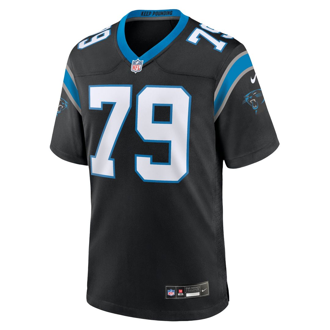 Men's Nike Carolina Panthers Ikem Ekwonu Black Game NFL Jersey