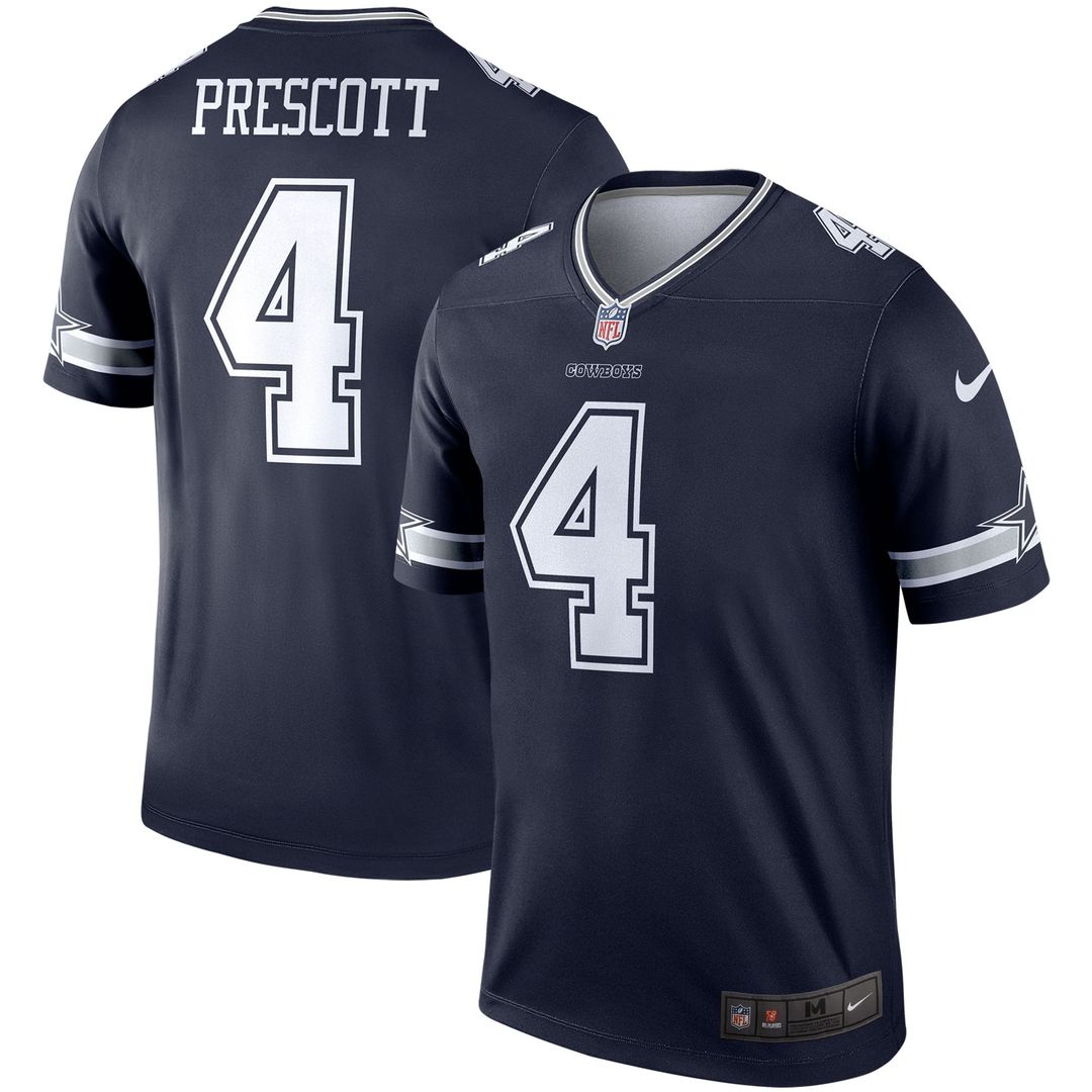 Men's Nike Dallas Cowboys Dak Prescott White Legend Player NFL Performance Top