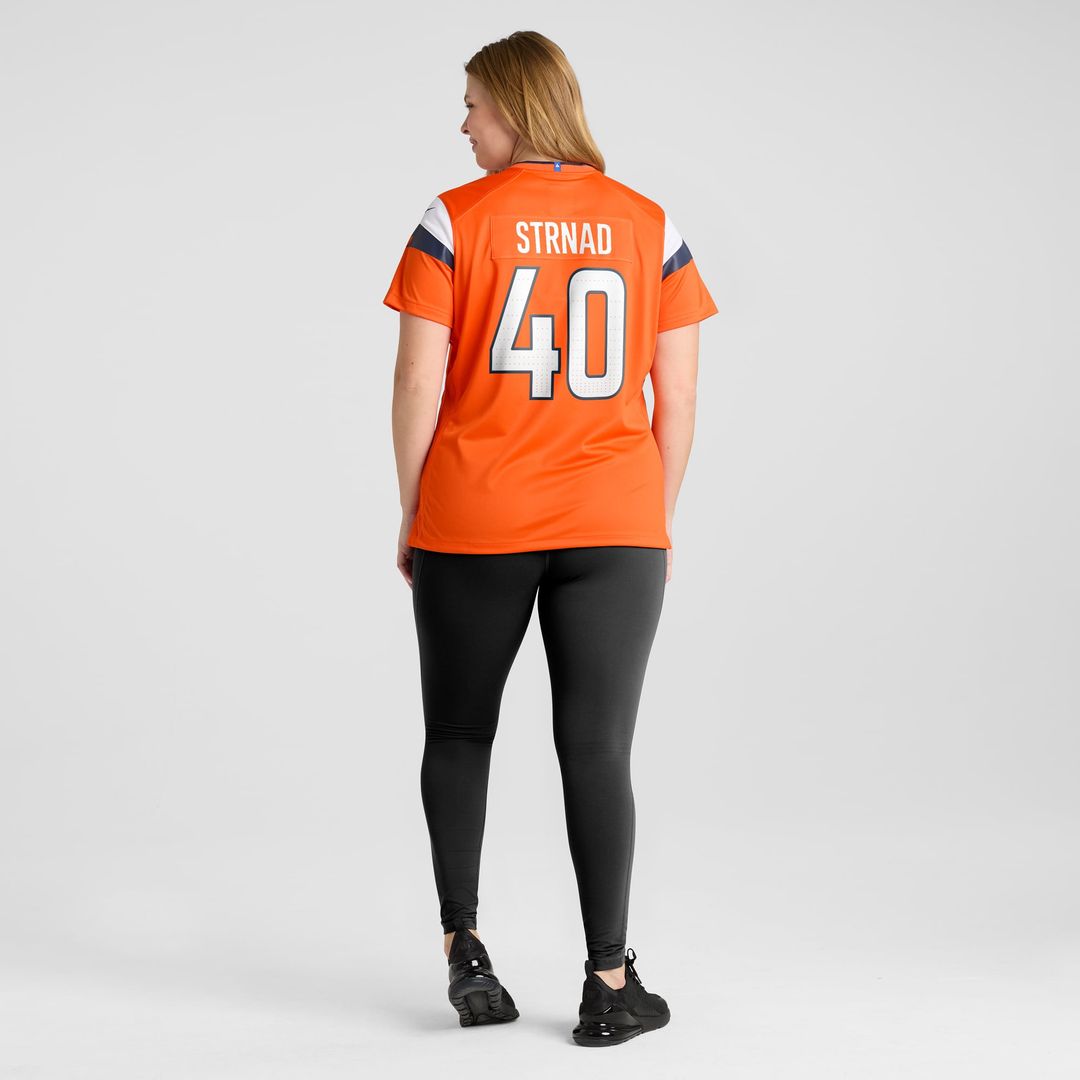 Women's Nike Denver Broncos Justin Strnad Orange Team Game NFL Jersey