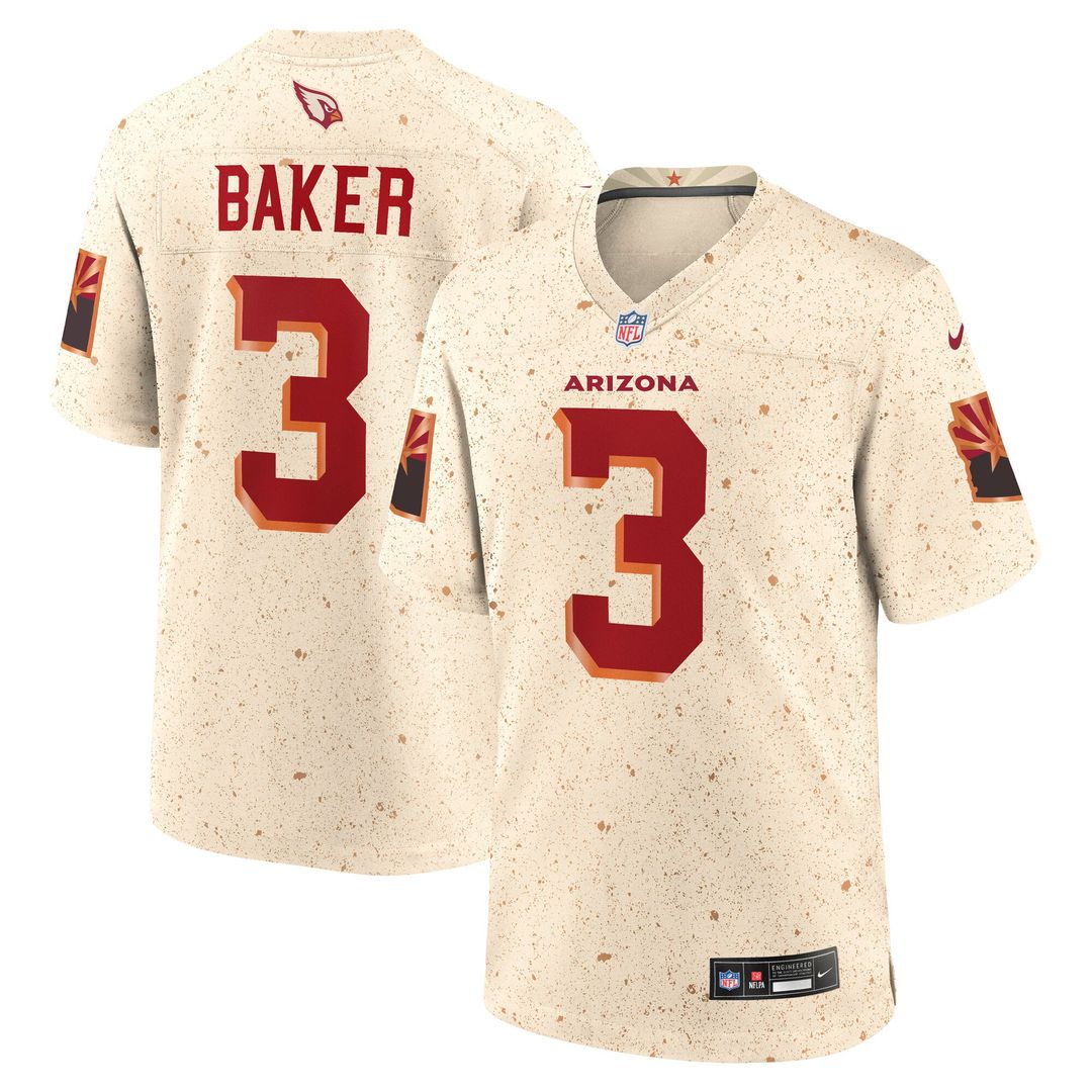 Men's Nike Arizona Cardinals Budda Baker Natural 2025 Rivalries Collection Game NFL Jersey