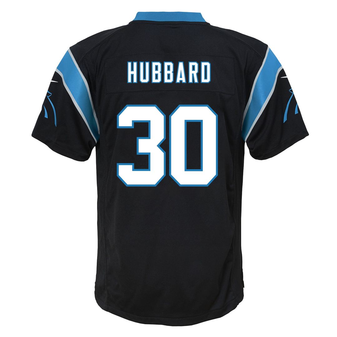 Youth Nike Carolina Panthers Chuba Hubbard Black Team Game NFL Jersey