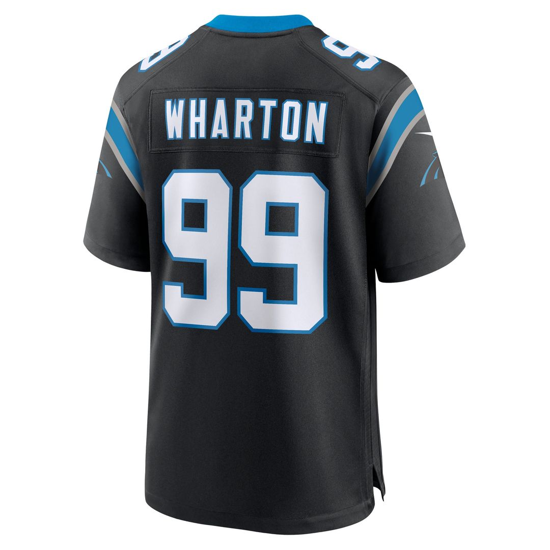 Men's Nike Carolina Panthers Tershawn Wharton Black Team Game NFL Jersey