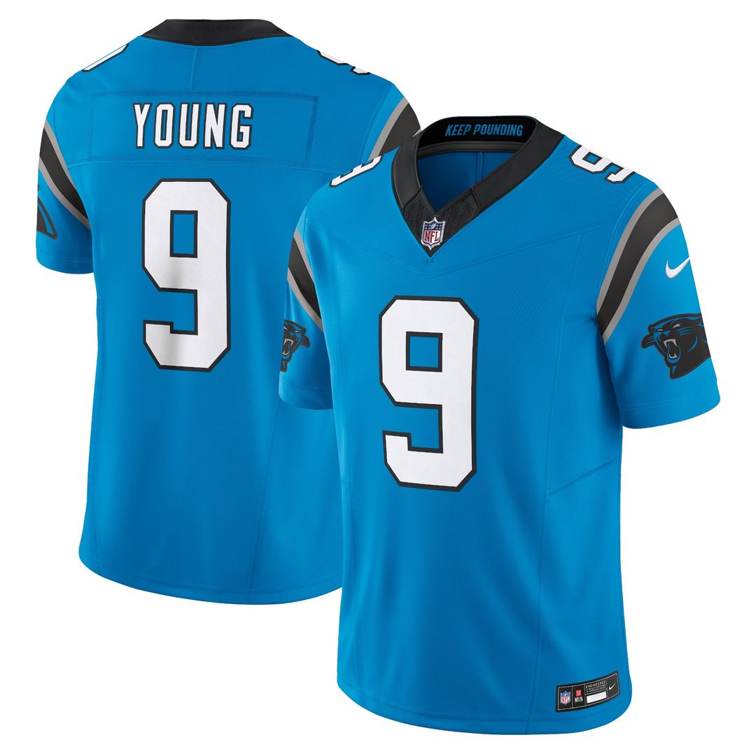 Men's Nike Carolina Panthers Bryce Young Blue Vapor F.U.S.E. Limited NFL Jersey