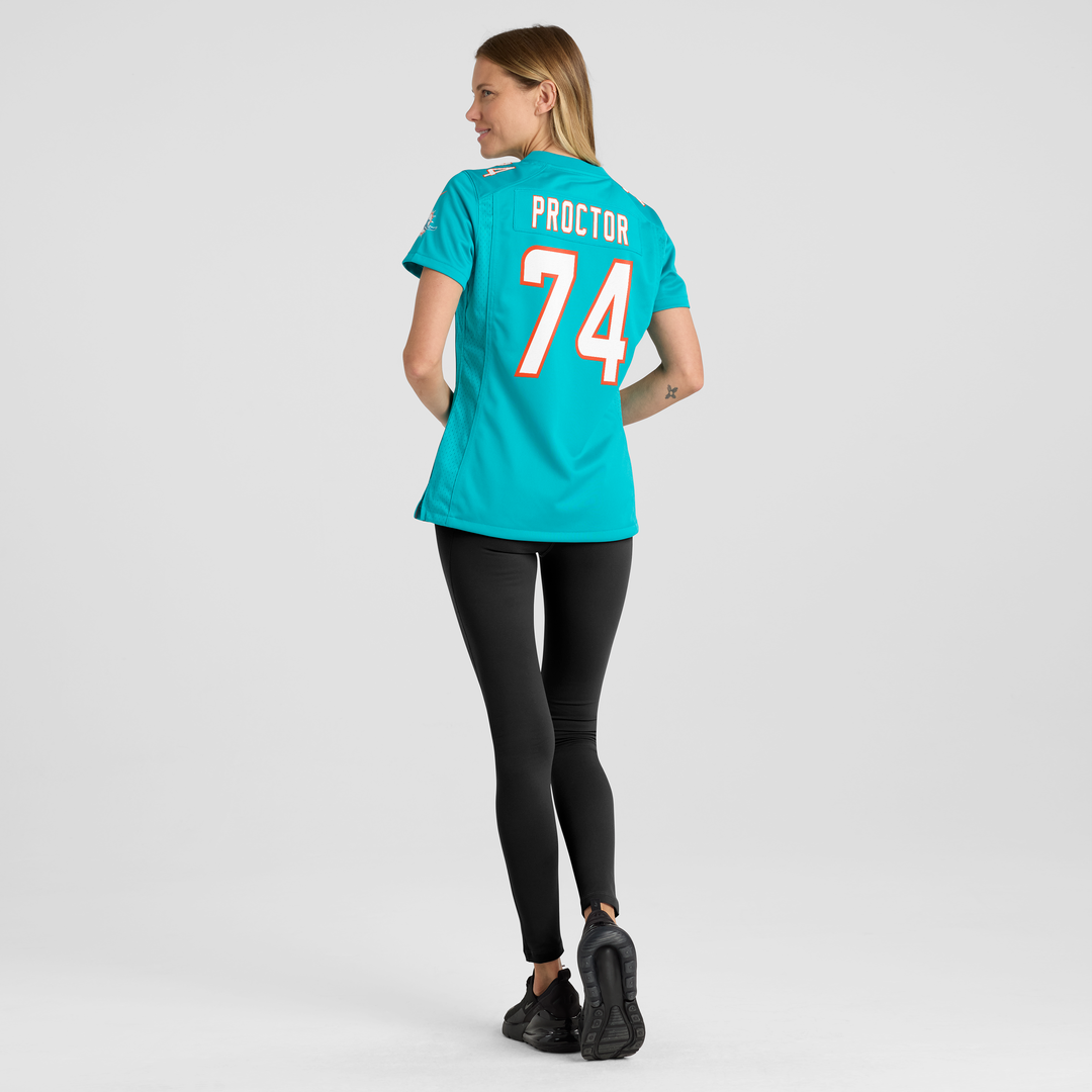 Women's Nike Miami Dolphins Kadyn Proctor Aqua Team Game NFL Jersey