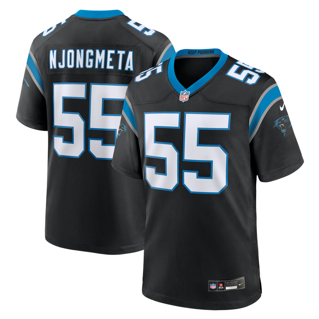 Men's Nike Carolina Panthers Maema Njongmeta Black Team Game NFL Jersey