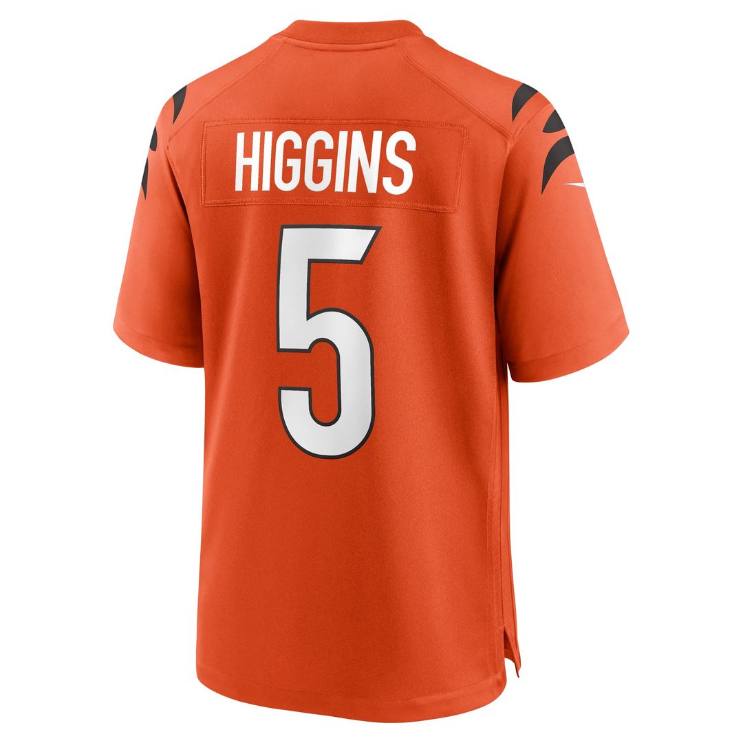 Men's Nike Cincinnati Bengals Tee Higgins Orange Alternate Game NFL Jersey