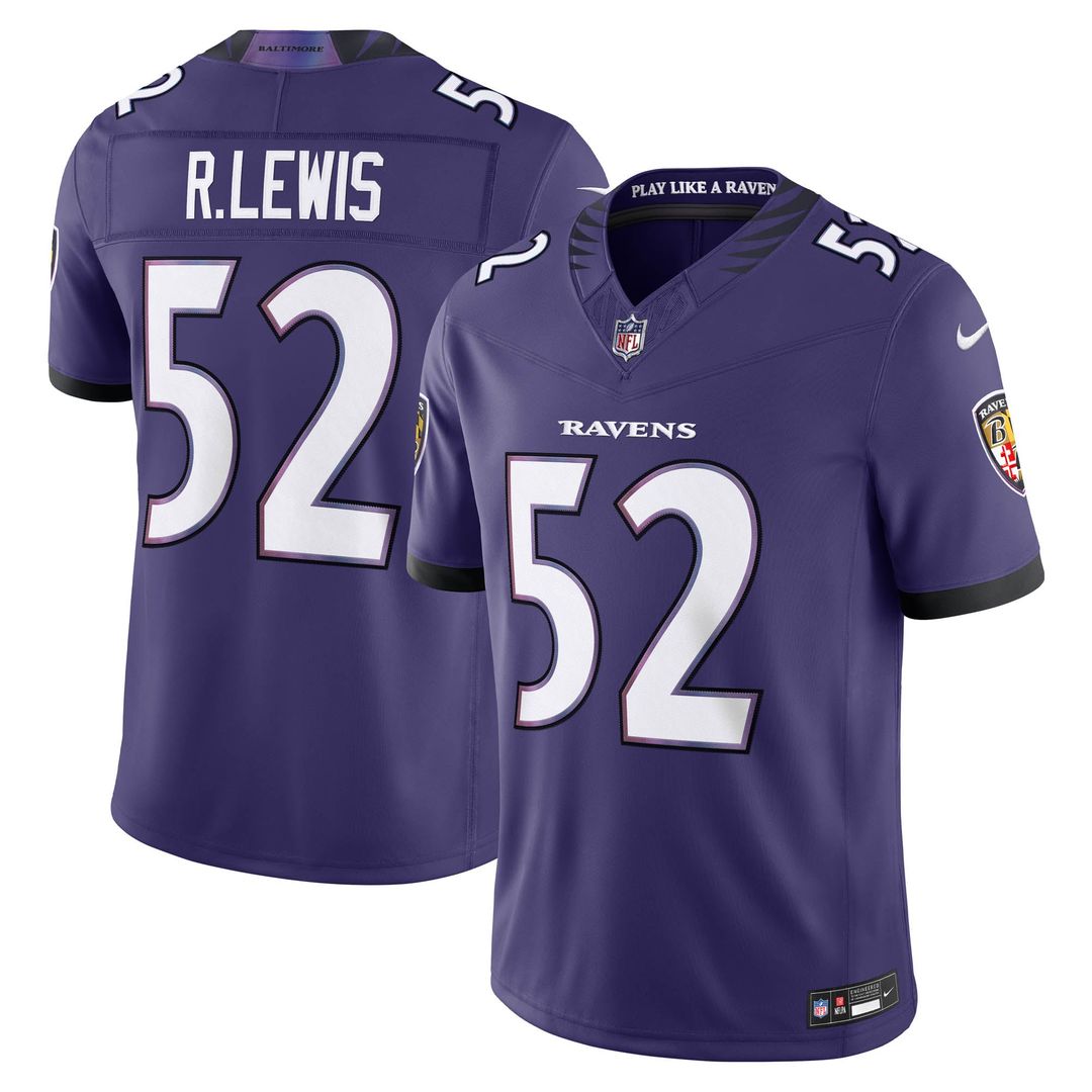 Men's Nike Baltimore Ravens Ray Lewis Purple Vapor F.U.S.E. Stitched Retired Limited NFL Jersey