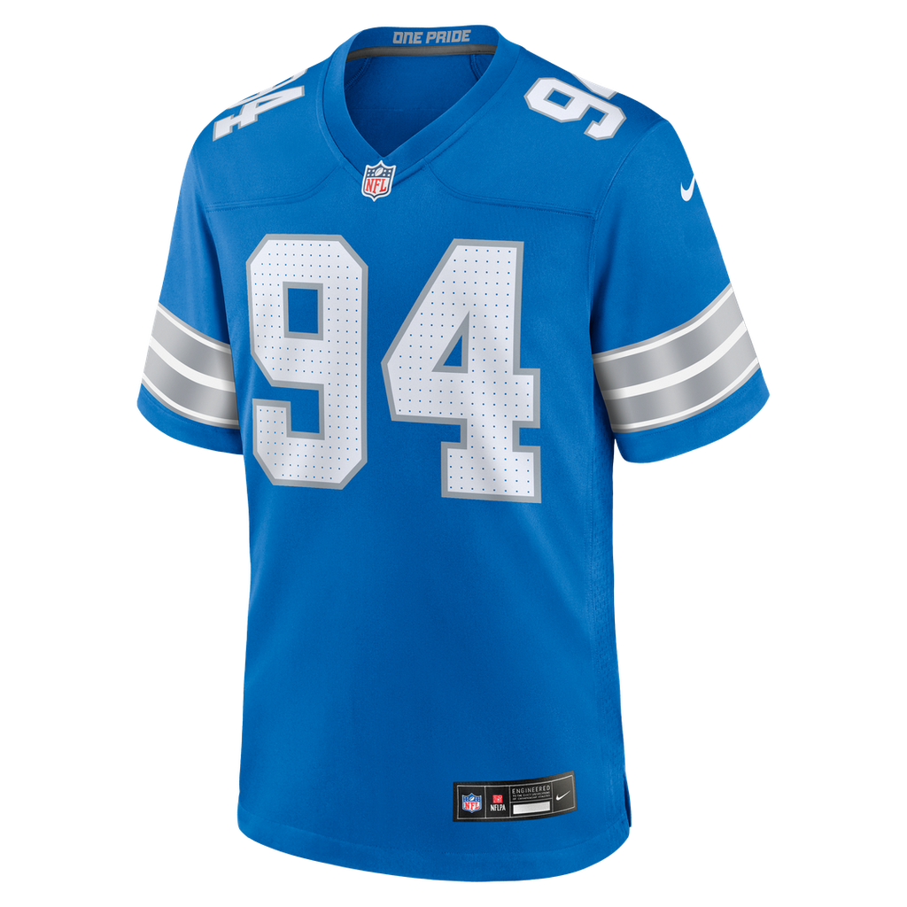 Men's Nike Detroit Lions Mekhi Wingo Blue Team Game NFL Jersey