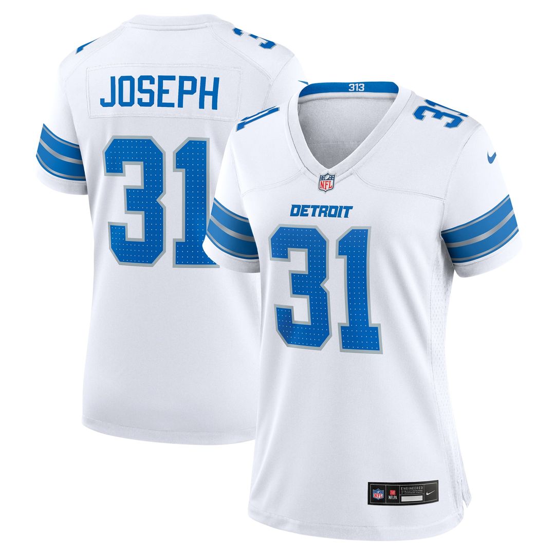 Women's Nike Detroit Lions Kerby Joseph White Game NFL Jersey