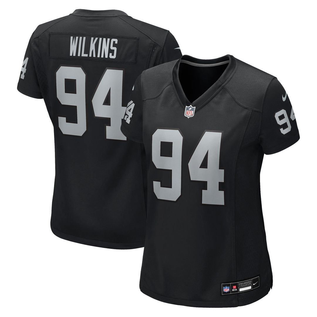 Women's Nike Las Vegas Raiders Christian Wilkins Black Team Game NFL Jersey
