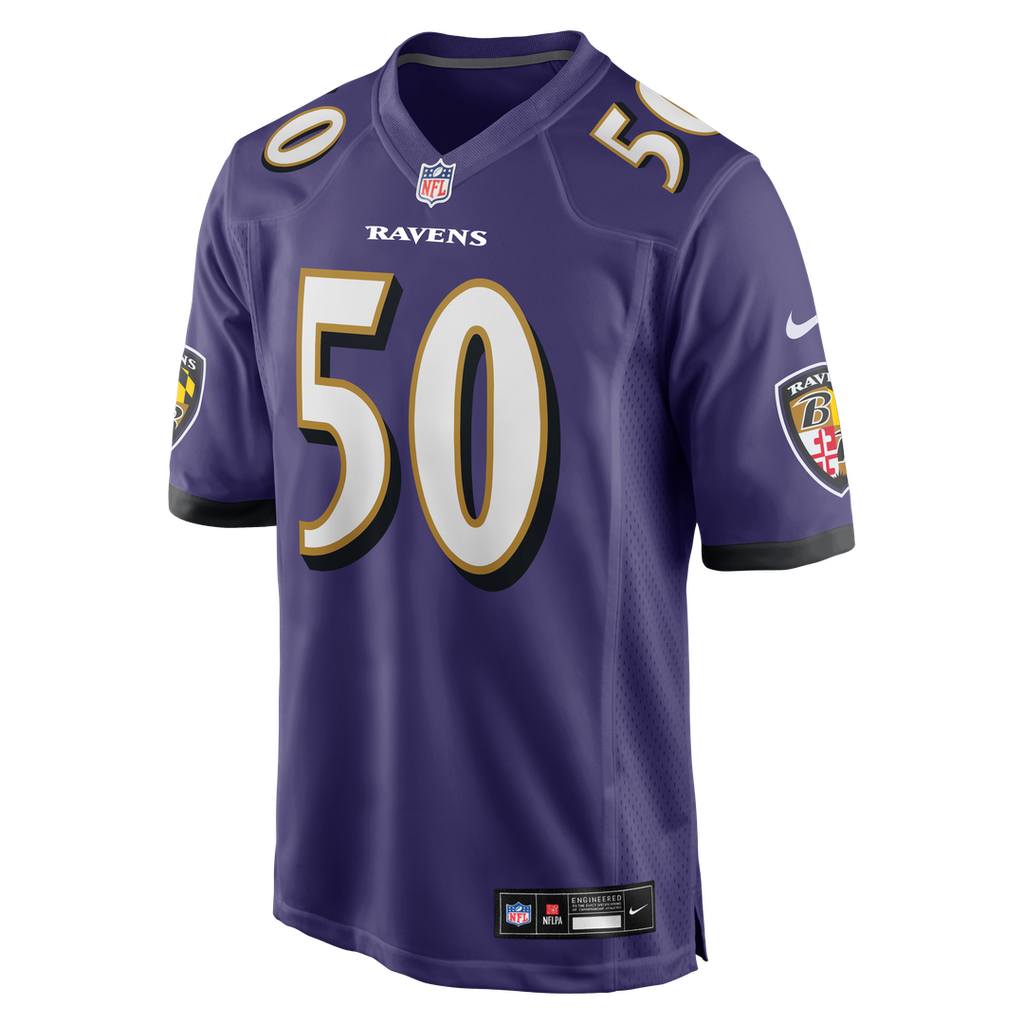 Men's Nike Baltimore Ravens Adisa Isaac Purple Team Game NFL Jersey
