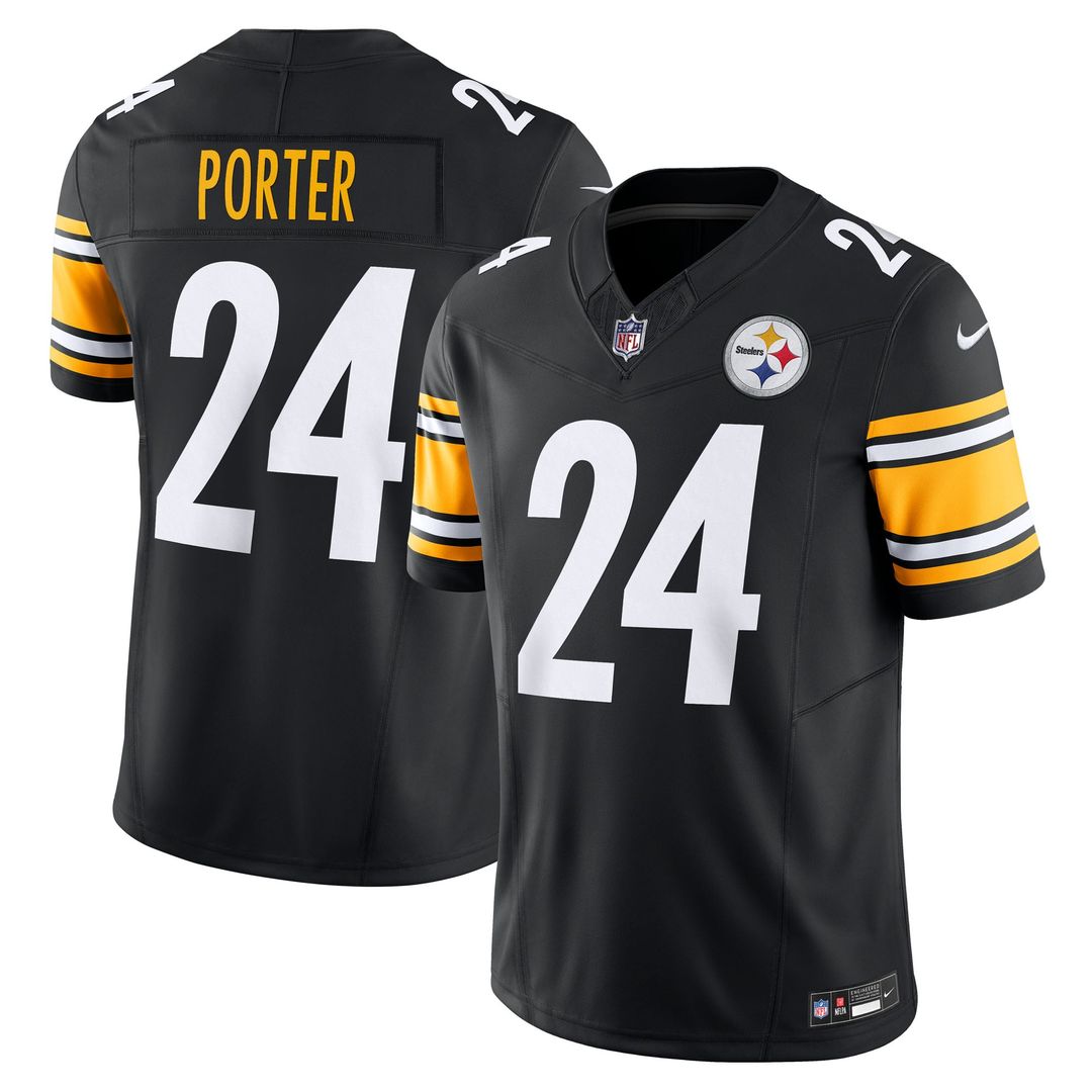 Men's Nike Pittsburgh Steelers Joey Porter Jr. Gold Alternate 1933 Throwback Vapor F.U.S.E. Limited NFL Jersey