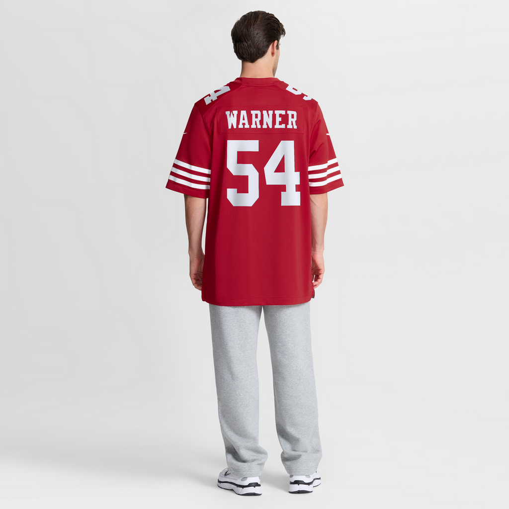Men's Nike San Francisco 49ers Fred Warner White Team Game Player NFL Jersey