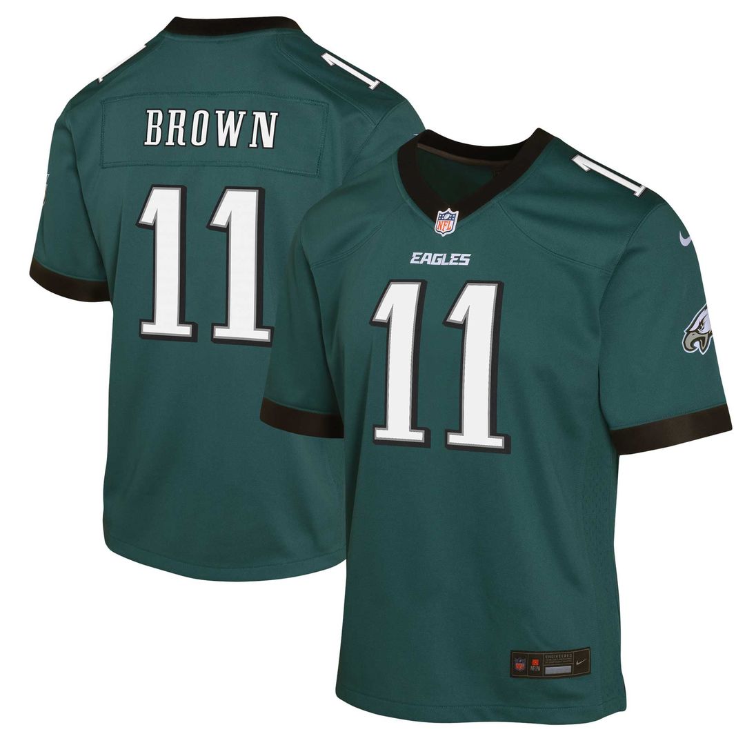 Youth Nike Philadelphia Eagles A.J. Brown Green Game NFL Jersey