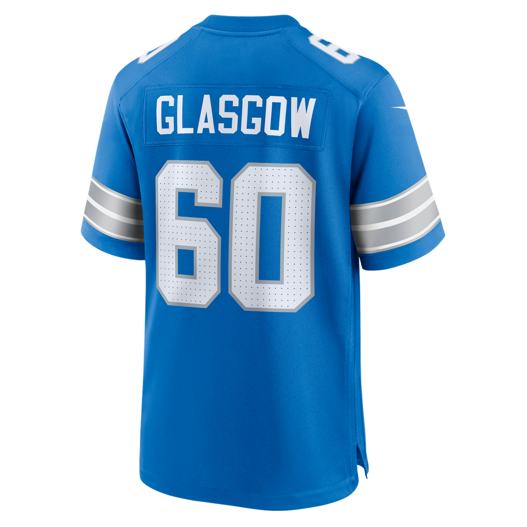 Men's Nike Detroit Lions Graham Glasgow Blue Team Game NFL Jersey