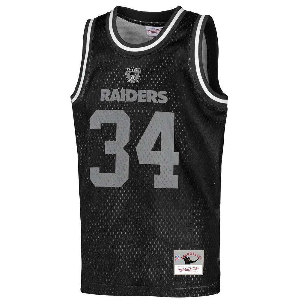 Youth Mitchell & Ness Las Vegas Raiders Bo Jackson Black Retired Player NFL Basketball Fashion NFL Jersey